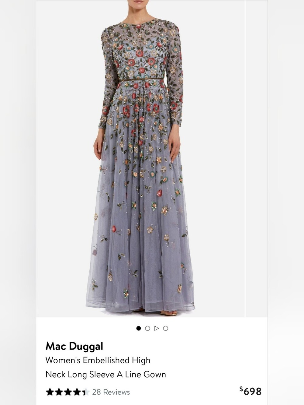Mac Duggal Lavender Embellished Floral Maxi Skirt